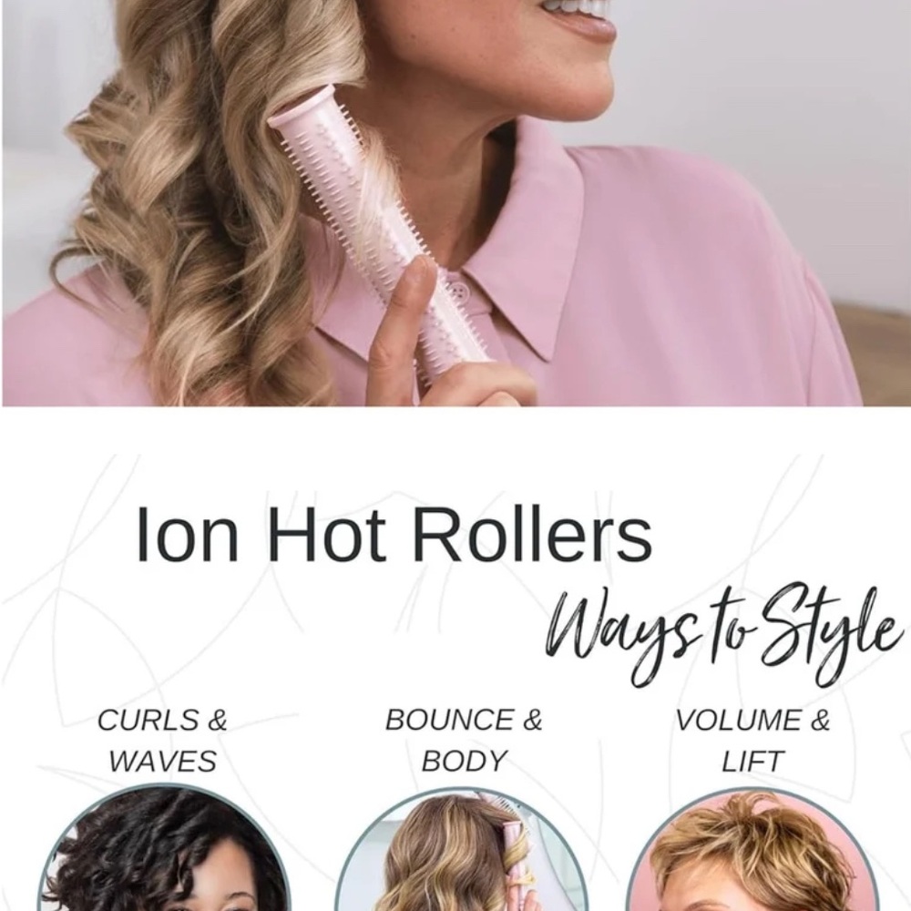 Ion Hot Rollers - Pink Calista new open box